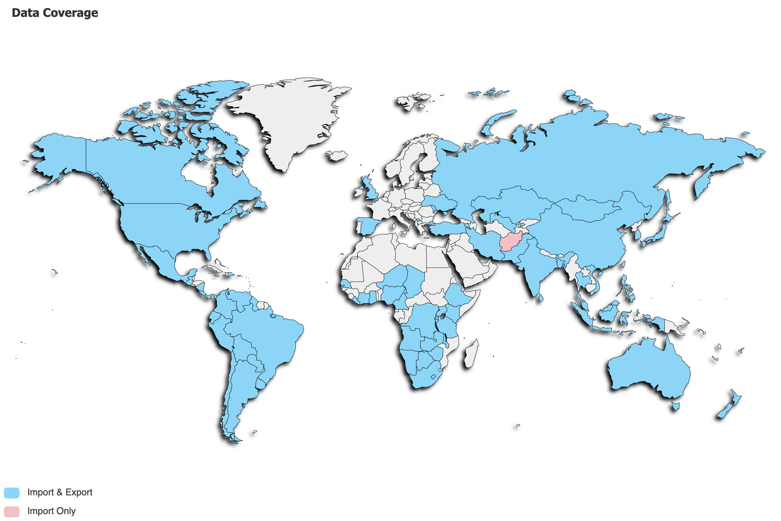 Global Trade Data Coverage Map